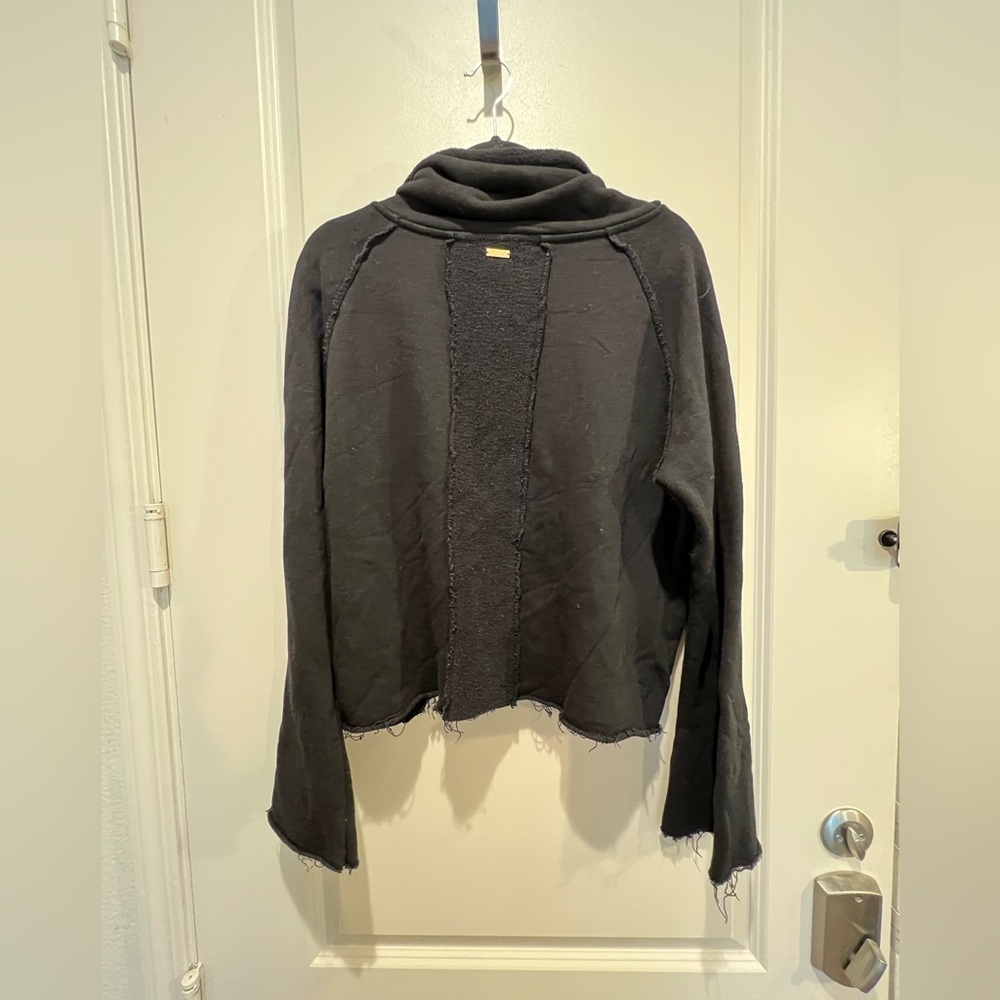 Alala Black Cropped Cowl Neck Sweatshirt Size L - Picture 3 of 7